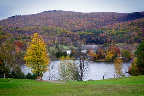 Pond overview in Cheshire, Massachusetts