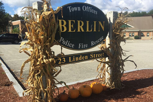 Town Offices sign at Berlin, Massachusetts